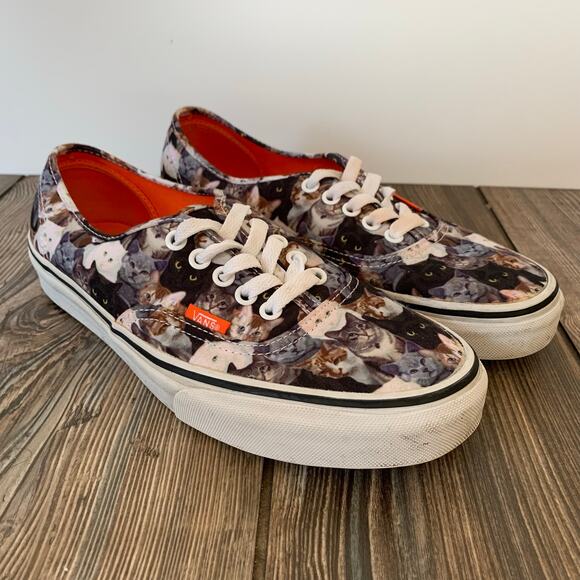 Vans X ASPCA Kitty Cat Limited Edition Lace up Canvas Sneakers Men 7.5 Women 9 - Picture 1 of 13